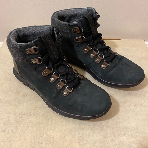 Cole Haan Women's Zerogrand Waterproof Hiking‎ Boots Ankle Nubuck Size 6 Black - Picture 8 of 14